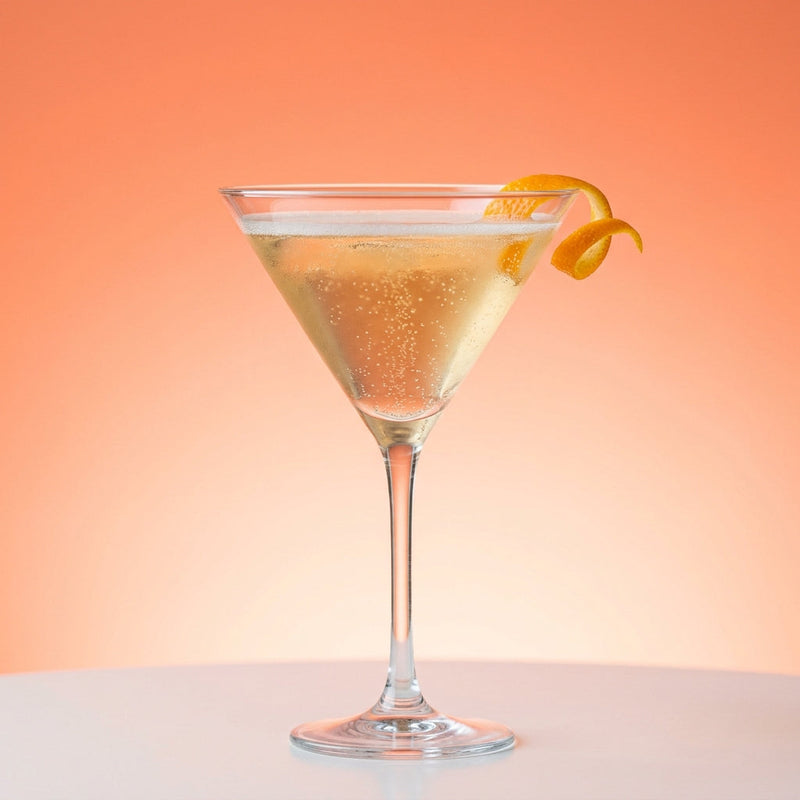 A photo of the Atomic Cocktail cocktail containing Ketel One Vodka, Hennessy V.S. Cognac, Lustau Dry Amontillado Los Arcos, Perrier Jouet Grand Brut Champagne in a Martini.
