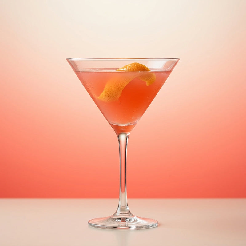 A photo of the The Bourbon Falernum Sling cocktail containing Runny honey, Savage & Cooke Cask Finished Bourbon, John D. Taylor's Velvet Falernum, Freshly squeezed pink grapefruit juice, Cranberry juice in a Martini.