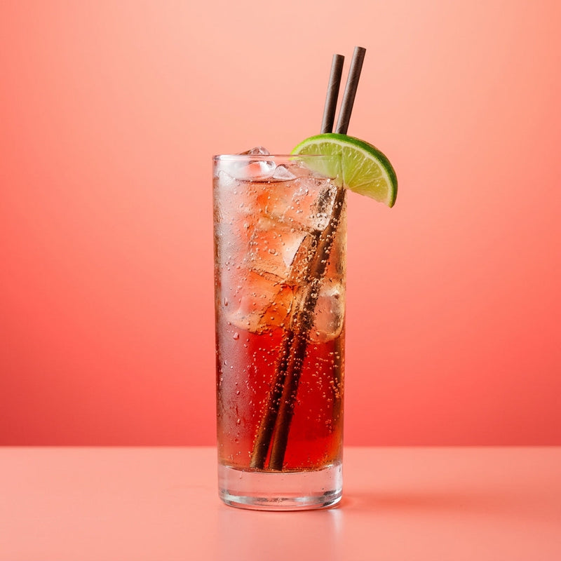 A photo of the The Roffignac cocktail containing Hennessy V.S. Cognac, Chambord Liqueur, Club soda in a Collins.