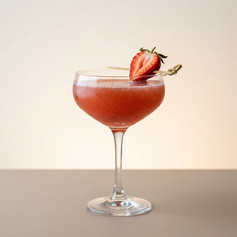 A photo of the Strawberry Smash cocktail containing Ketel One Vodka, Balsamic vinegar, Pressed apple juice, Freshly squeezed lemon juice, Giffard Sugar Cane Syrup (Sirop Sucre de Canne) in a .