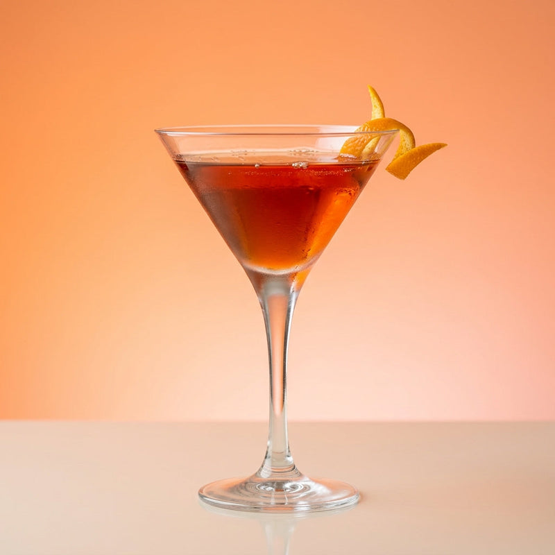 A photo of the Pichuncho Cocktail cocktail containing 1615 Pisco Puro Quebranta, Martini & Rossi Rosso Sweet Vermouth, Giffard Sugar Cane Syrup (Sirop Sucre de Canne) in a Martini.