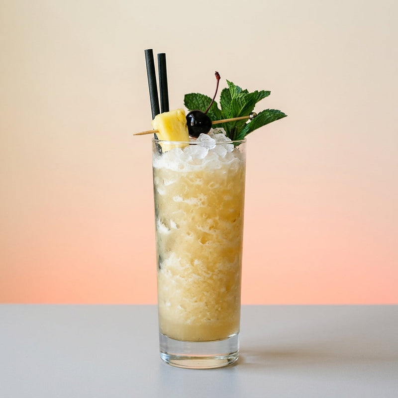 A photo of the Mahukona cocktail containing Planteray 3 Stars White Rum, Giffard Triple Sec, Fresh pressed pineapple juice, Freshly squeezed lemon juice, Giffard Sugar Cane Syrup (Sirop Sucre de Canne), Angostura Aromatic Bitters in a Sling.