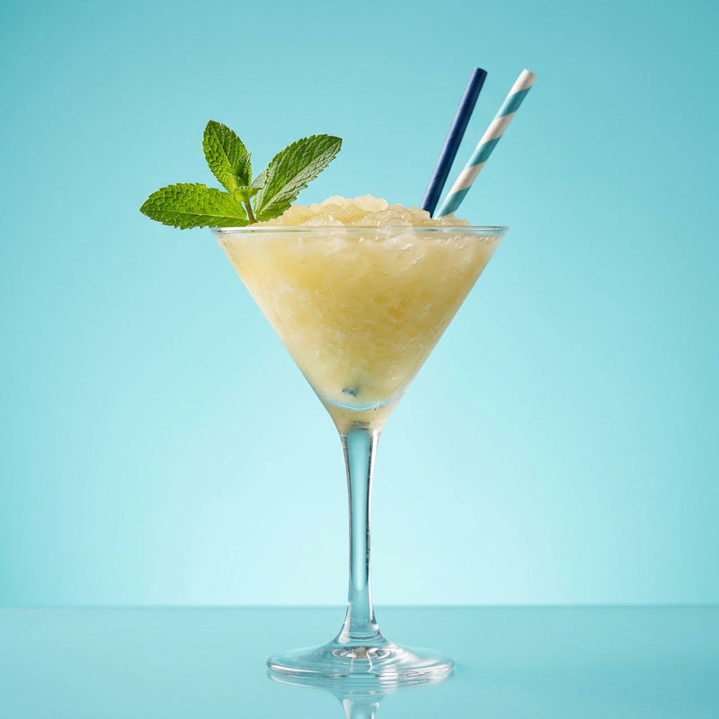 A photo of the Pogo Stick cocktail containing Beefeater London Dry Gin, Fresh pressed pineapple juice, Freshly squeezed pink grapefruit juice, Freshly squeezed lime juice, Giffard Sugar Cane Syrup (Sirop Sucre de Canne) in a Martini.