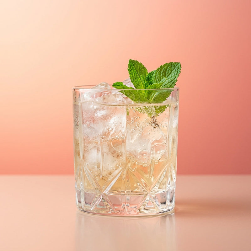 A photo of the Lychee Breeze cocktail containing Ketel One Vodka, Giffard Lichi-Li Liqueur, Ginger ale in a Old-Fashioned.