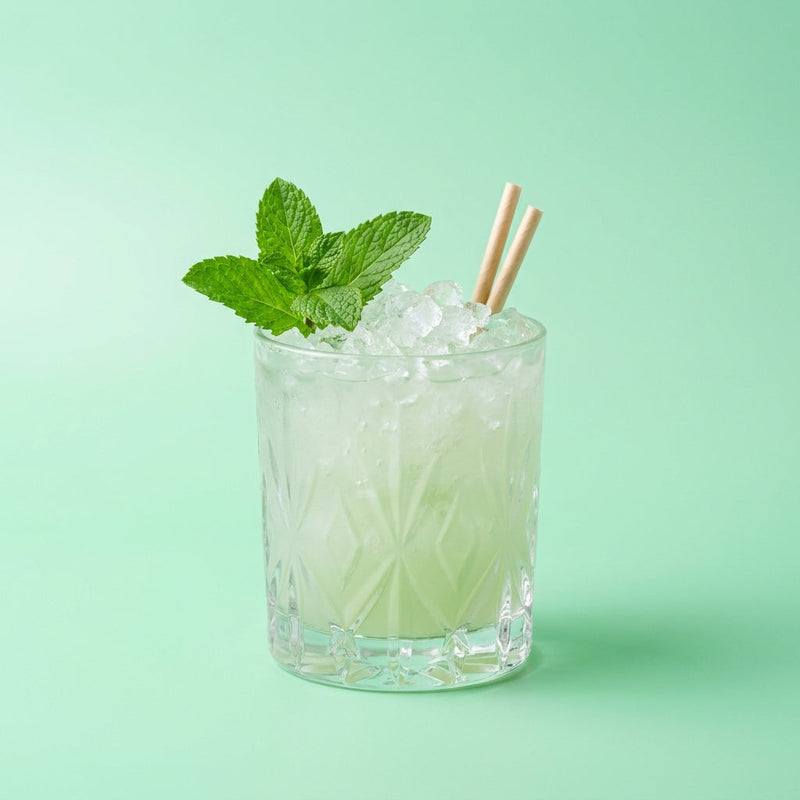 A photo of the Absinthe Frappé cocktail containing Pernod Absinthe, Legendre Herbsaint Original Liqueur, Chilled water, Giffard Sugar Cane Syrup (Sirop Sucre de Canne) in a Old-Fashioned.