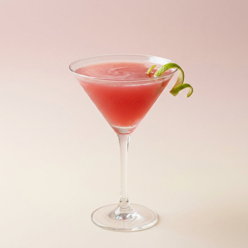 A photo of the The Rose & Thorn Martini cocktail containing Beefeater London Dry Gin, Chambord Liqueur, Freshly squeezed lime juice, Cranberry juice in a Martini.