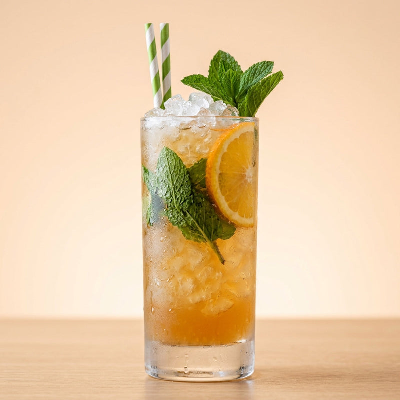 A photo of the Rum Swizzle cocktail containing Appleton Estate 8 Year Old Reserve Rum, John D. Taylor's Velvet Falernum, Freshly squeezed lime juice, Freshly squeezed lemon juice, Liber & Co. Demerara Gum Syrup, Angostura Aromatic Bitters in a Collins.