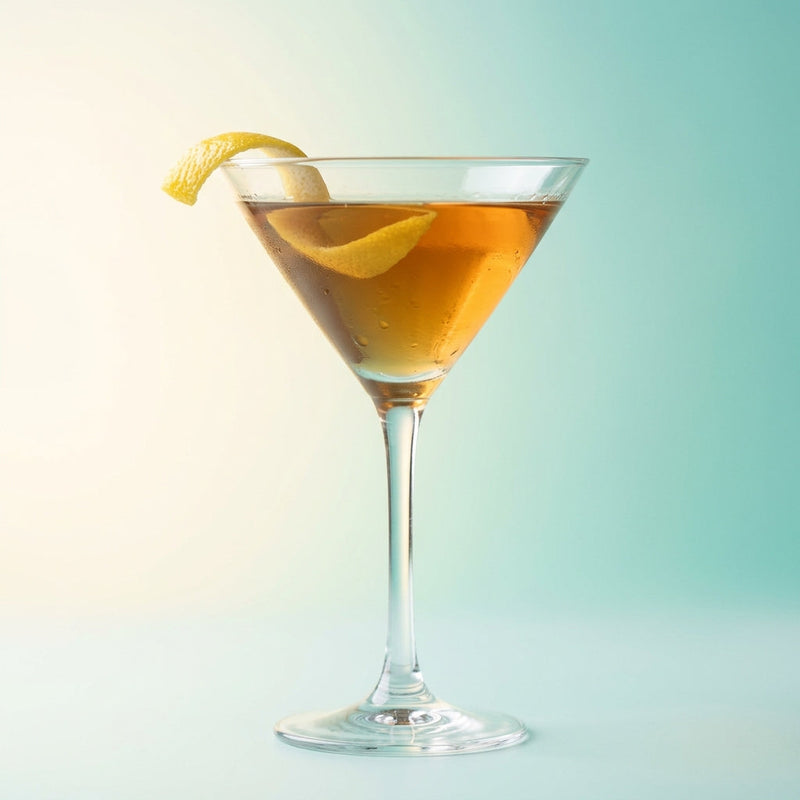 A photo of the The Highland Diplomat cocktail containing Compass Box Great King Street Artist's Blend Scotch, Drambuie Liqueur, Noilly Prat Dry Vermouth in a Martini.