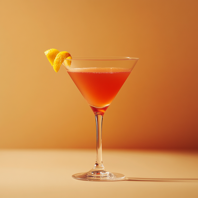 A photo of the A1 Cocktail cocktail containing Beefeater London Dry Gin, Grand Marnier, Freshly squeezed lemon juice, Liber & Co. Real Grenadine in a Martini.