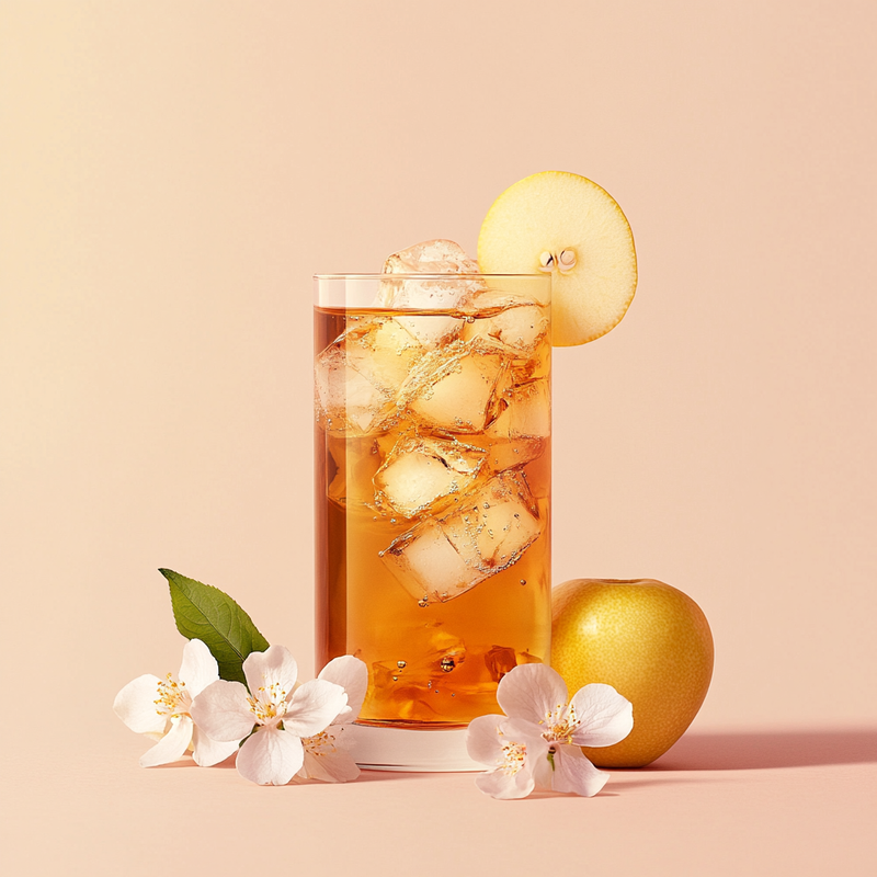 A photo of the Garden Bloom Collins cocktail containing Ketel One Vodka, St-Germain Elderflower Liqueur, Cold jasmine tea, Pressed apple juice, Freshly squeezed lemon juice in a Collins.