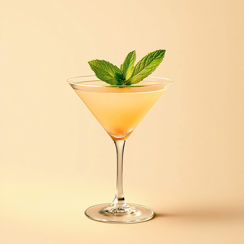 A photo of the Peachy Agave Royale cocktail containing Milagro Reposado Tequila, Hennessy V.S. Cognac, Rothman & Winter Orchard Peach Liqueur, Chambord Liqueur, Freshly squeezed lime juice in a Martini.