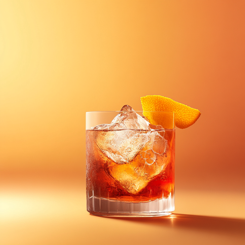 A photo of the Bentley cocktail containing Roger Groult 3 Year Reserve Pays D'Auge Calvados, Dubonnet Rouge, Peychaud's Bitters in a Old-Fashioned.