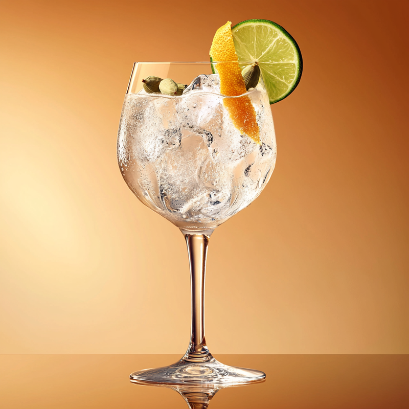 A photo of the Gin Tonica cocktail containing Beefeater London Dry Gin, Tonic water in a Copa.