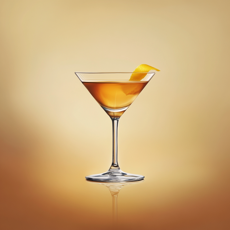 A photo of the Astoria cocktail containing Hayman's Old Tom Gin, Noilly Prat Dry Vermouth, Angostura Orange Bitters in a Martini.