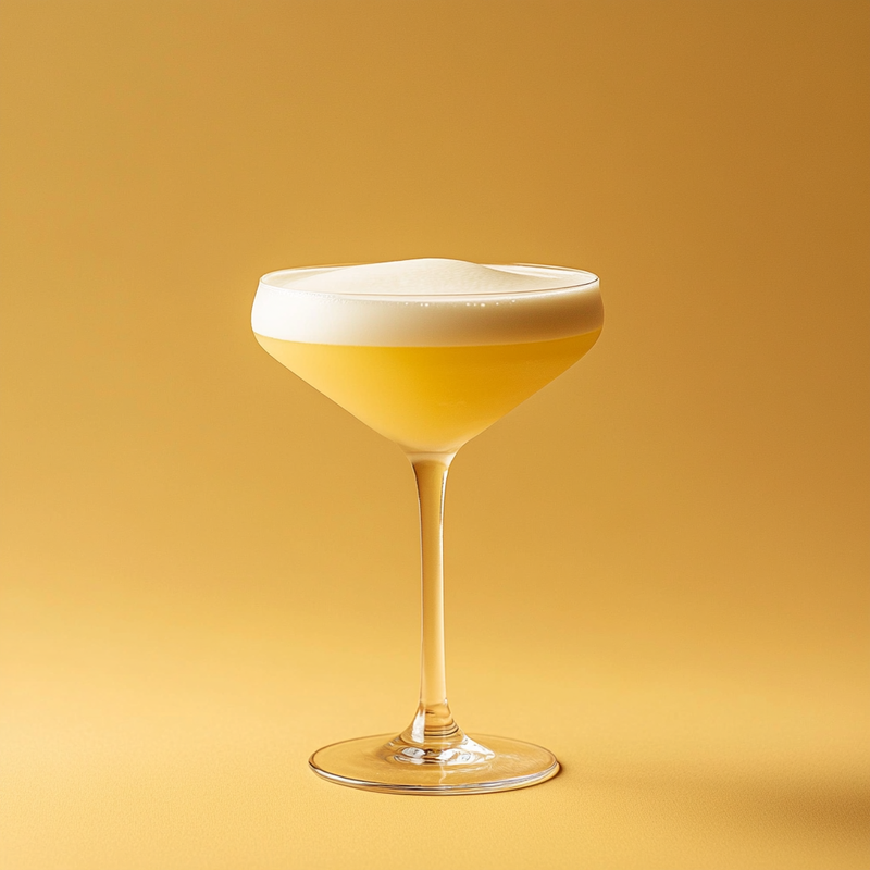 A photo of the North Pole Martini cocktail containing Beefeater London Dry Gin, Luxardo Maraschino Liqueur, Freshly squeezed lemon juice, Fee Brothers Fee Foam Egg White Alternative, Single cream / half-and-half in a Martini.