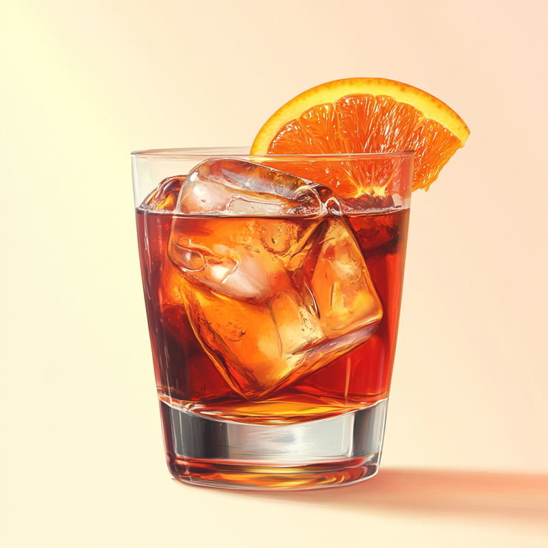 A photo of the Red Carousel cocktail containing Ketel One Vodka, Campari Aperitivo, Martini & Rossi Rosso Sweet Vermouth in a Old-Fashioned.