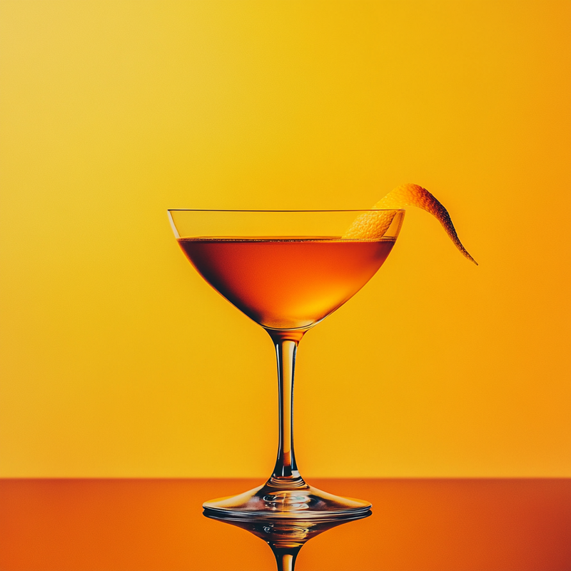 A photo of the Aperol Agave Glow cocktail containing Milagro Reposado Tequila, Aperol Aperitivo, Giffard Triple Sec, Angostura Orange Bitters in a Martini.
