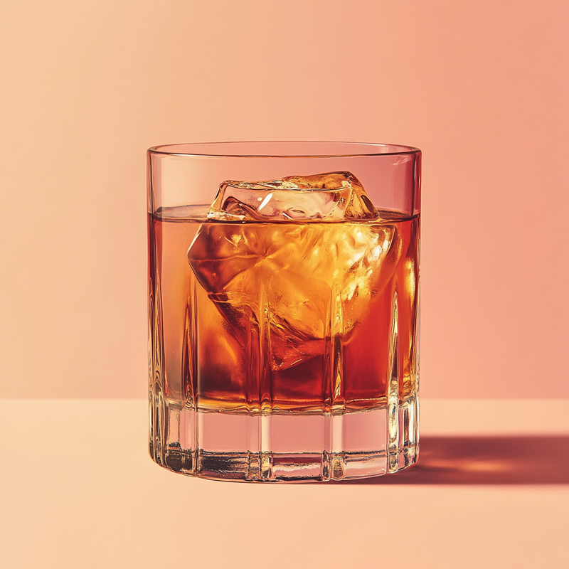 A photo of the Gin & Sinister cocktail containing Beefeater London Dry Gin, Romana Black Sambuca Liqueur, Rose's lime cordial in a Old-Fashioned.