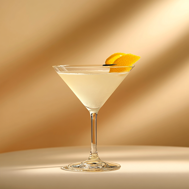 A photo of the Bee's Knees cocktail containing Beefeater London Dry Gin, Runny honey, Freshly squeezed lemon juice, Freshly squeezed orange juice in a Martini.