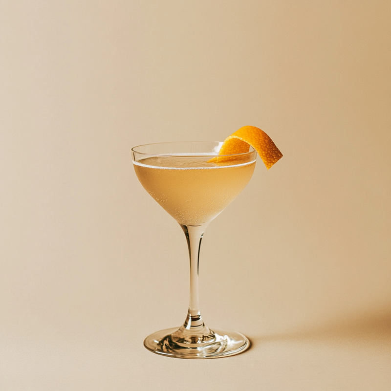 A photo of the Amour Plains Martini cocktail containing Zubrowka Bison Grass Vodka, Giffard Crème de Violette Liqueur in a Martini.