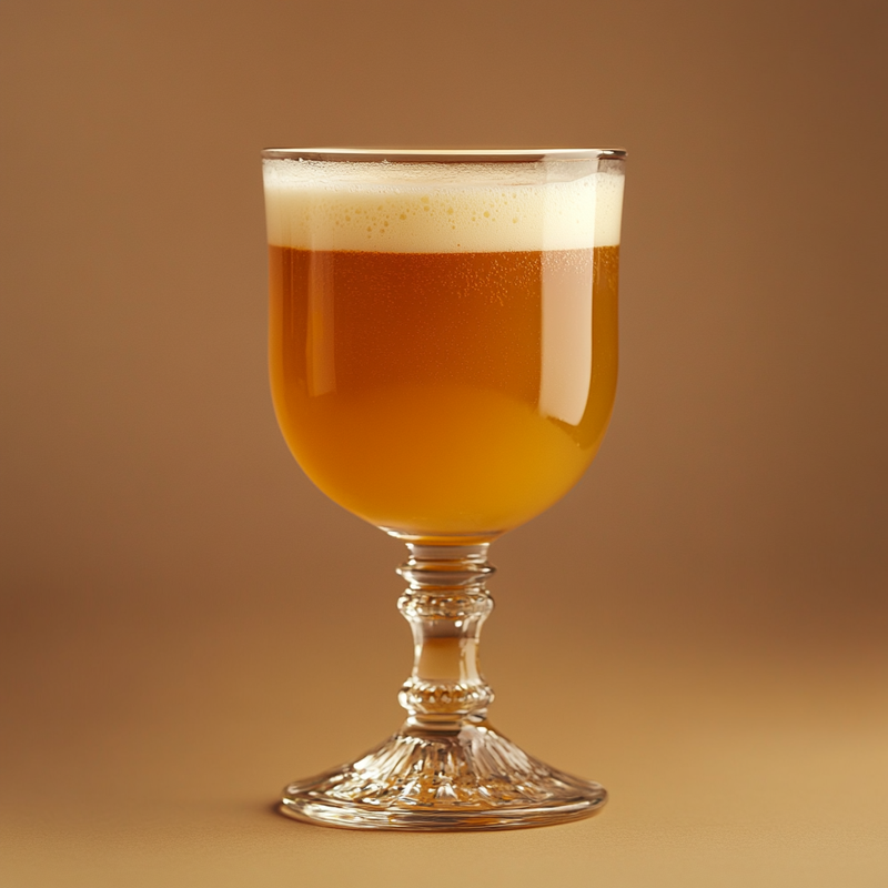 A photo of the Cozy Cognac Cuddle cocktail containing Clove, Hennessy V.S. Cognac, Pressed apple juice, Single cream / half-and-half in a Toddy.