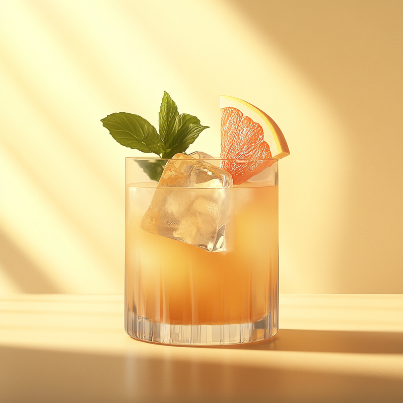 A photo of the Ginger Grapefruit Rye Fizz cocktail containing Willett Family Estate Bottled 4 Year Rye, Suze Aperitif, Martini & Rossi Rosso Sweet Vermouth, Freshly squeezed pink grapefruit juice, Tonic water, Ginger ale in a Collins.