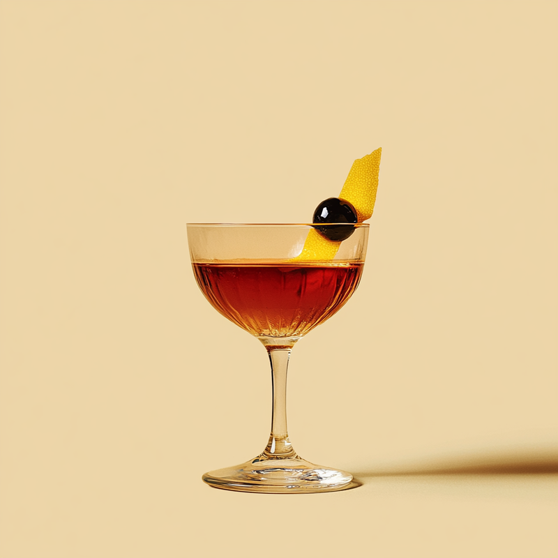 A photo of the Preakness Cocktail cocktail containing Willett Family Estate Bottled 4 Year Rye, Martini & Rossi Rosso Sweet Vermouth, Bénédictine D.O.M. Liqueur, Angostura Aromatic Bitters, Chilled water (reduce if wet ice) in a Coupe.