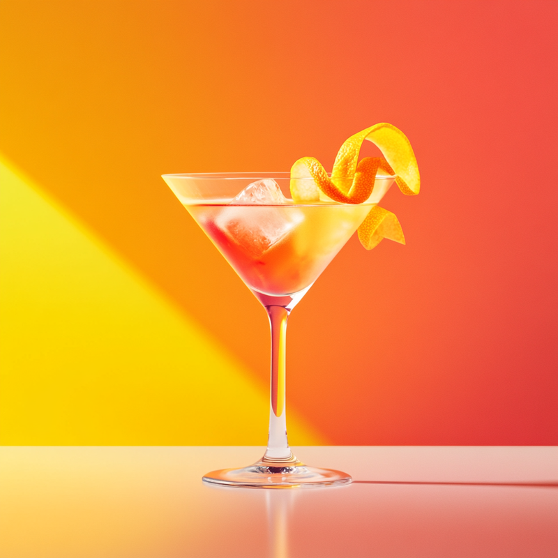 A photo of the Dandy Cocktail cocktail containing Savage & Cooke Cask Finished Bourbon, Giffard Triple Sec, Dubonnet Rouge, Angostura Aromatic Bitters in a Martini.