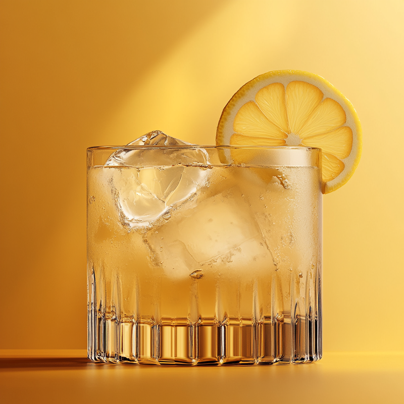 A photo of the Honeyed Caipirinha Fizz cocktail containing Runny honey, Novo Fogo Chameleon Cachaça, Freshly squeezed lemon juice in a Rocks.