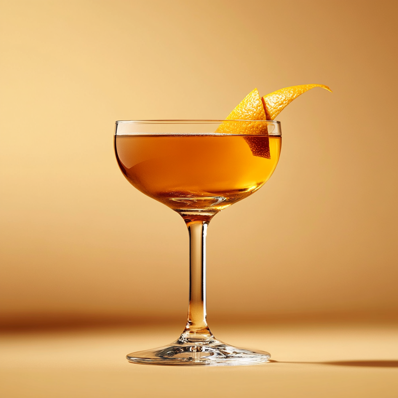A photo of the Netherland Cocktail cocktail containing Hennessy V.S. Cognac, Pierre Ferrand Dry Curaçao, Angostura Orange Bitters in a Coupe.