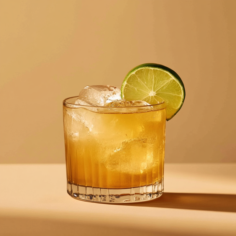 A photo of the Canchànchara cocktail containing Freshly squeezed lime juice, Runny honey, Chilled water, Flor de Caña 4 Year Old Añejo Oro Rum in a Old-Fashioned.