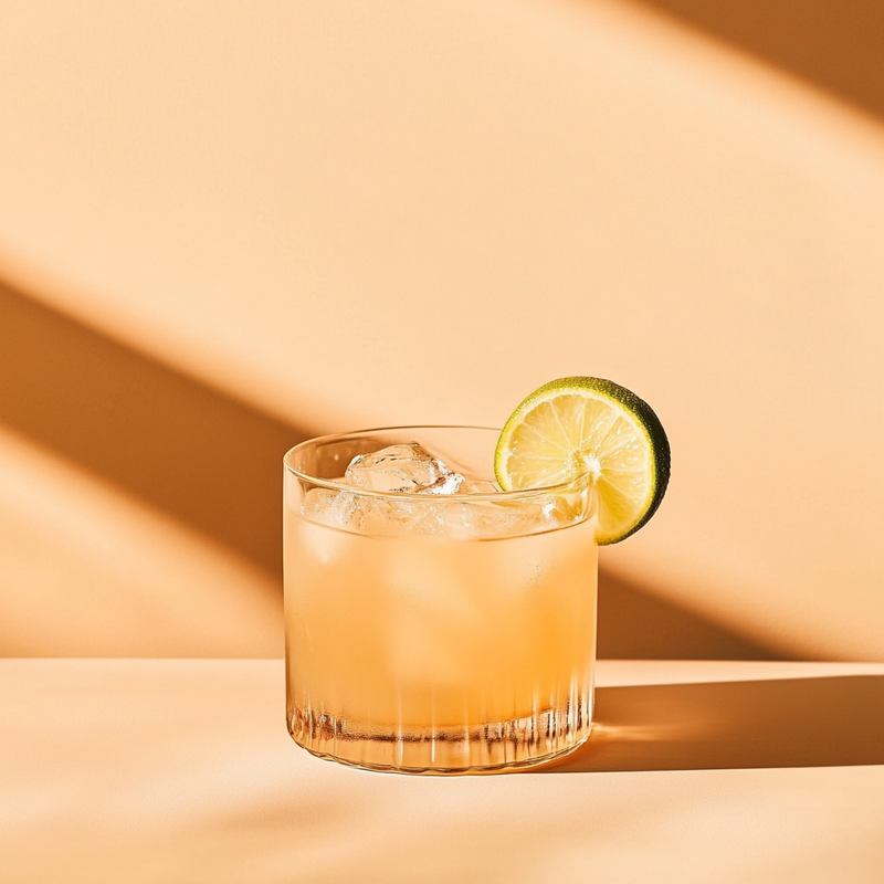 A photo of the Navy Grog cocktail containing Hamilton Navy Strength 114 Proof Rum, Runny honey, Freshly squeezed lime juice, Angostura Aromatic Bitters, Chilled water in a Old-Fashioned.
