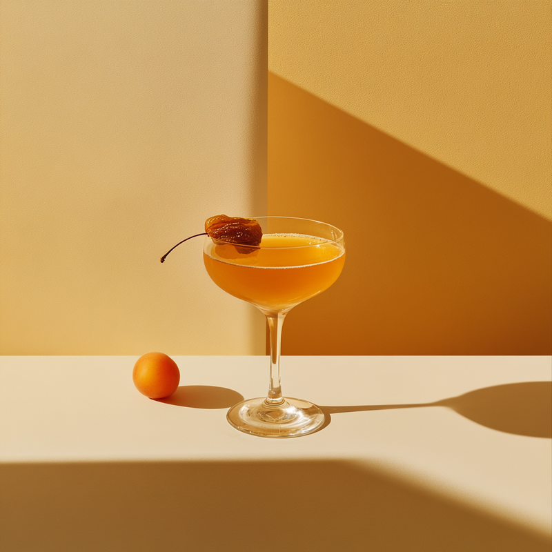 A photo of the Apricot Manhattan cocktail containing Willett Family Estate Bottled 4 Year Rye, Carpano Punt E Mes Sweet Vermouth, Giffard Abricot Du Roussillon, Angostura Aromatic Bitters in a Coupe.