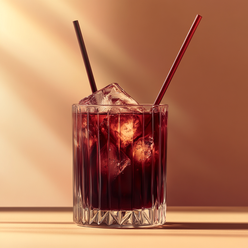 A photo of the Currant Crush cocktail containing LEJAY LAGOUTE Crème de Cassis, Shiraz red wine in a Old-Fashioned.