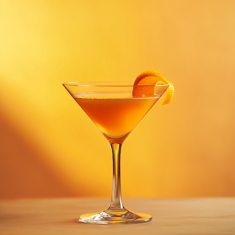 A photo of the Satan's Whiskers cocktail containing Beefeater London Dry Gin, Noilly Prat Dry Vermouth, Martini & Rossi Rosso Sweet Vermouth, Giffard Triple Sec, Freshly squeezed orange juice, Angostura Aromatic Bitters in a Martini.