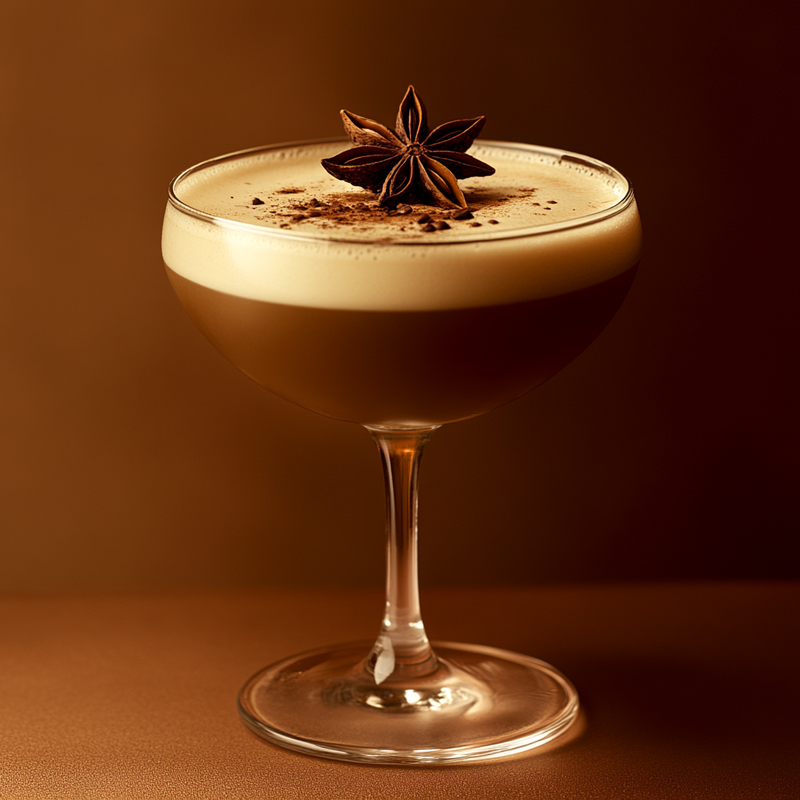 A photo of the Absinthe Express cocktail containing Pernod Absinthe, Mr Black Cold Brew Coffee Liqueur, Espresso coffee (freshly made & hot) in a Coupe.