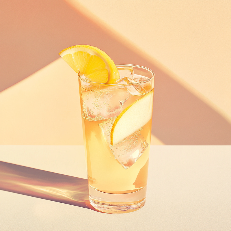 A photo of the Apple Eldergrove Fizz cocktail containing Beefeater London Dry Gin, St-Germain Elderflower Liqueur, Pressed apple juice, Freshly squeezed lemon juice, Angostura Aromatic Bitters in a Collins.