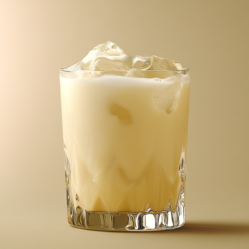 A photo of the Bourbon & Botanical Fizz cocktail containing Savage & Cooke Cask Finished Bourbon, Beefeater London Dry Gin, Giffard Crème de Cacao Liqueur, Single cream / half-and-half, Club soda in a Highball.