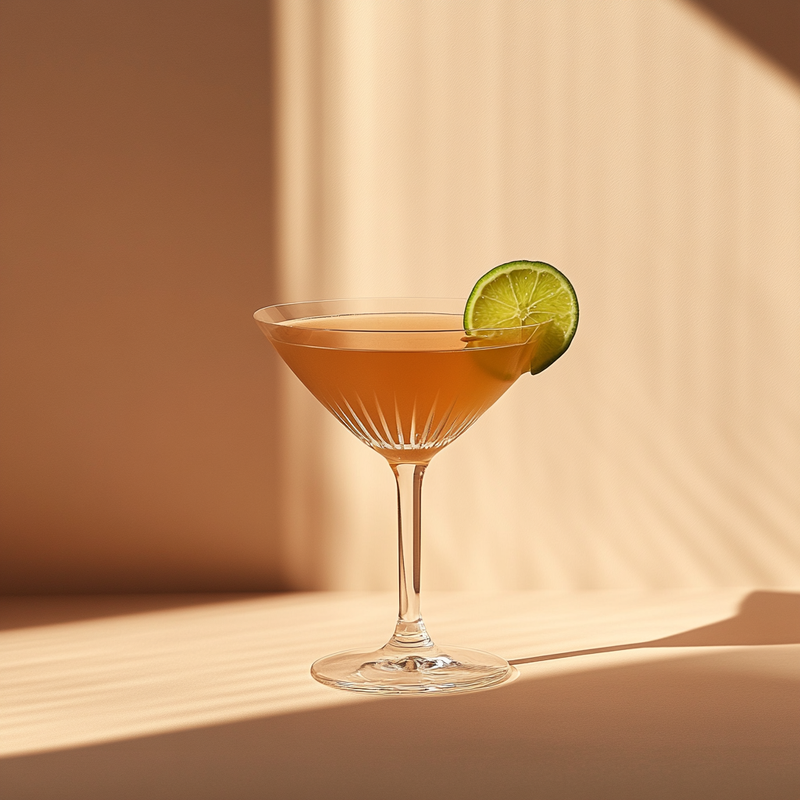 A photo of the Periodista Daiquiri cocktail containing Planteray 3 Stars White Rum, Grand Marnier, Giffard Abricot Du Roussillon, Freshly squeezed lime juice, Chilled water (reduce if wet ice) in a Martini.