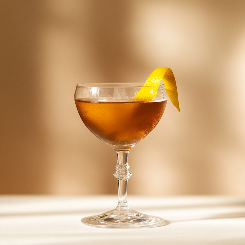 A photo of the Monte Carlo cocktail containing Willett Family Estate Bottled 4 Year Rye, Bénédictine D.O.M. Liqueur, Angostura Aromatic Bitters in a Coupe.