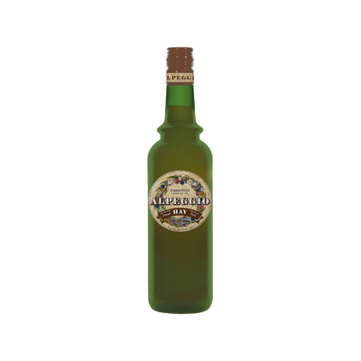 Bottle of Alpeggio Hay Liqueur.