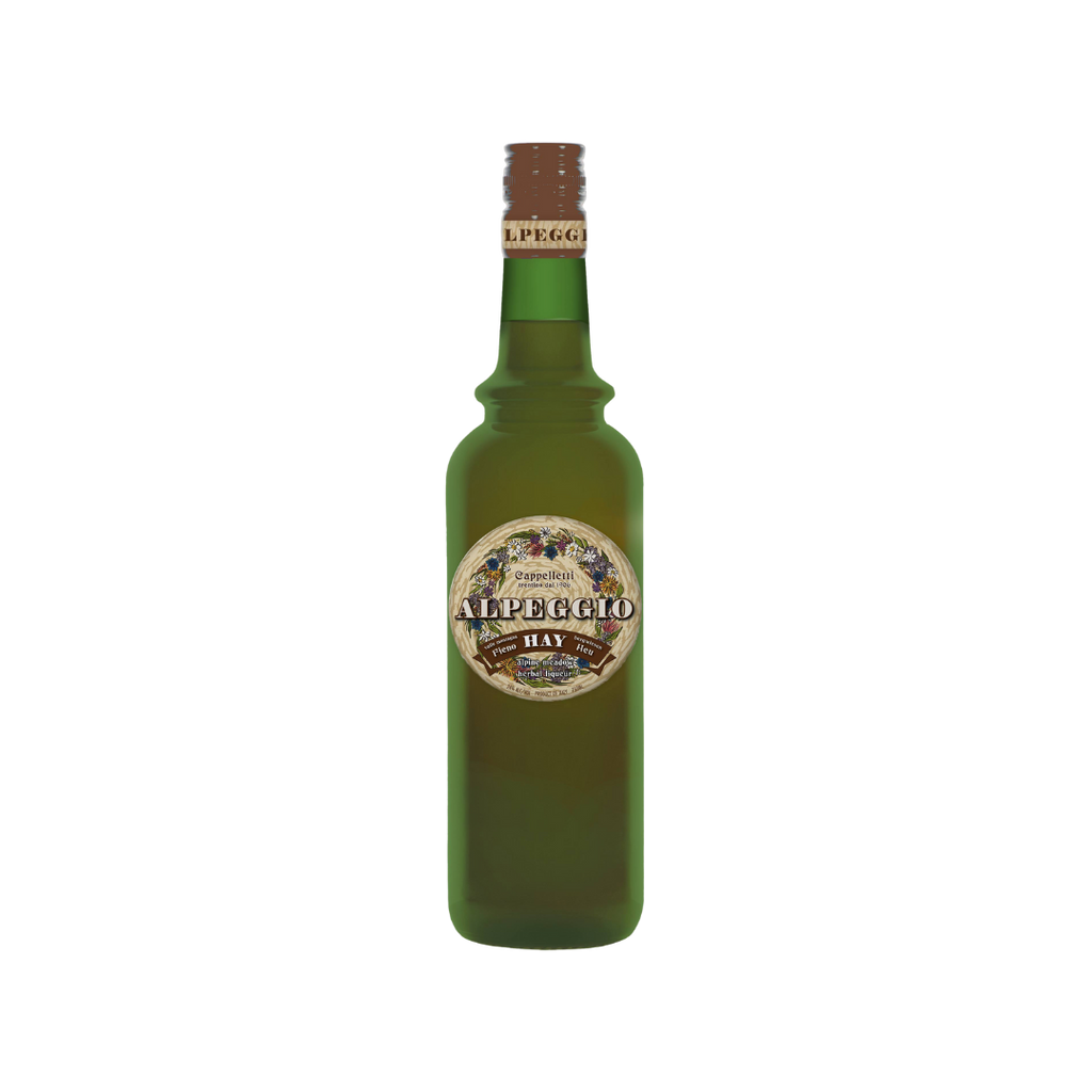 Bottle of Alpeggio Hay Liqueur.