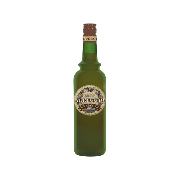 Bottle of Alpeggio Hay Liqueur.