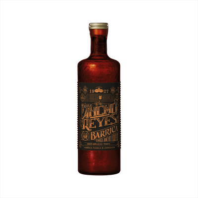 Bottle of Ancho Reyes Barrica Mexican Chile Liqueur.