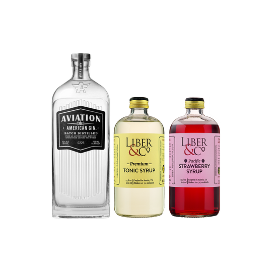GT & S Cocktail Set: Aviation Gin + Liber & Co. Pacific Strawberry Syrup + Liber & Co. Premium Tonic Syrup