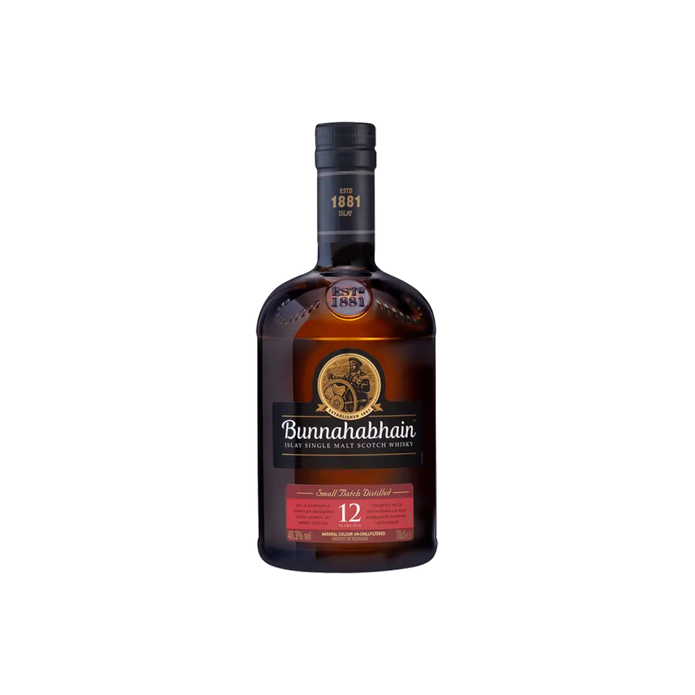 Bottle of Bunnahabhain 12 Year Islay Single Malt Scotch Whisky.