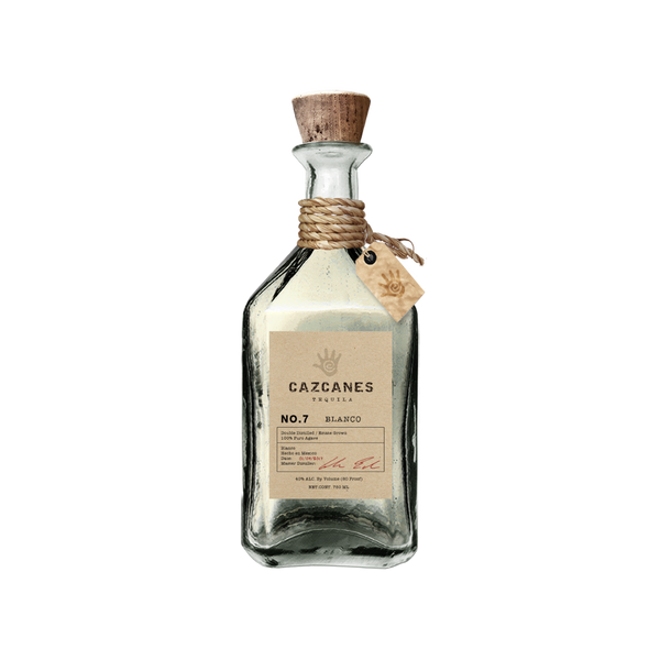 Bottle of Cazcanes No 7 Blanco Tequila.