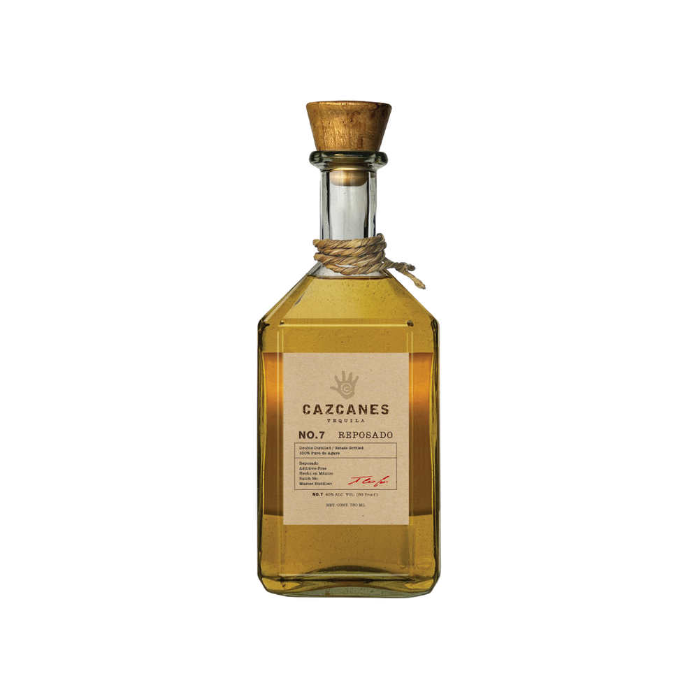 Bottle of Cazcanes No 7 Reposado Tequila.