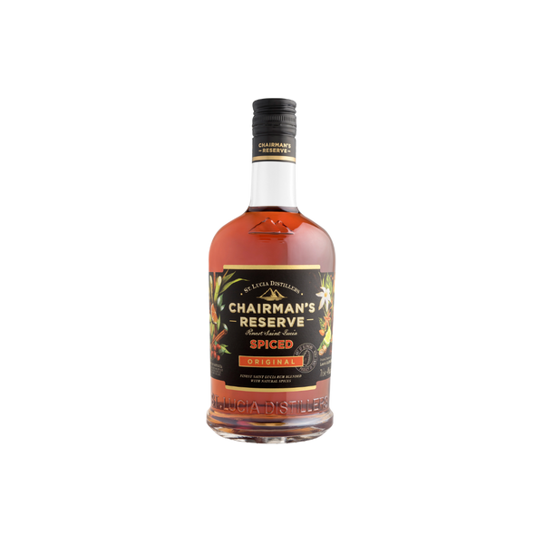 Chairman's Reserve spiced rum bottle on a white background
