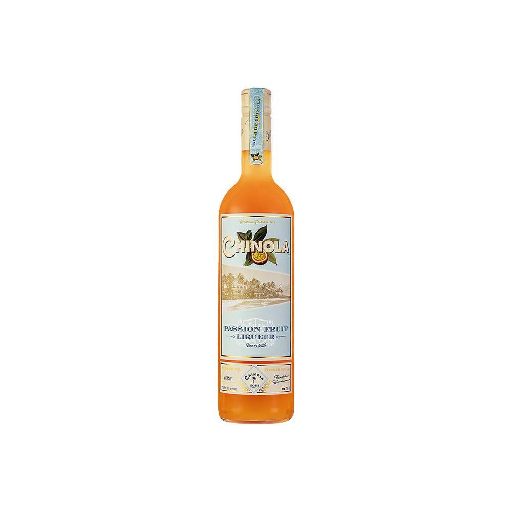 Bottle of Chinola Passionfruit Liqueur.